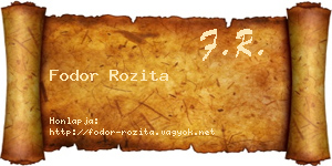 Fodor Rozita névjegykártya